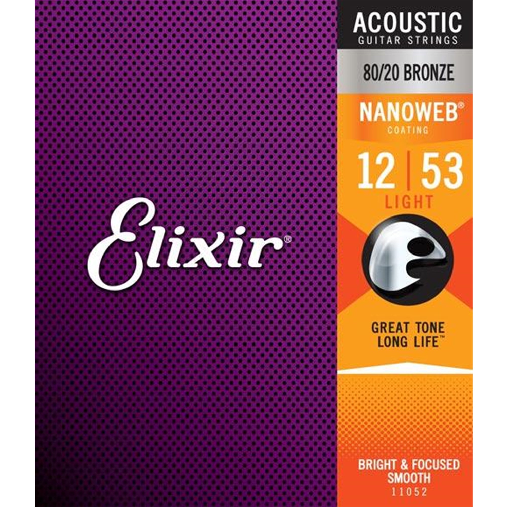 ELIXIR 11052 Nanoweb Acoustic Guitar Strings (Light)
