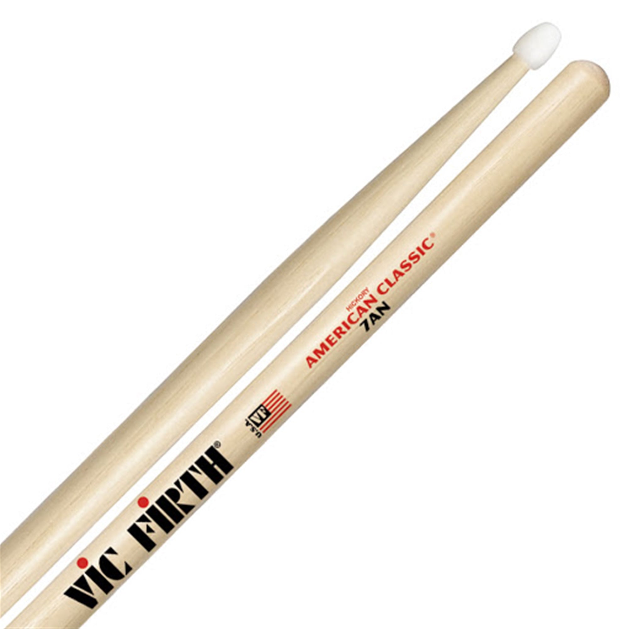 VIC FIRTH VF7AN 7AN American Classic Hickory Drumsticks, Nylon Tip
