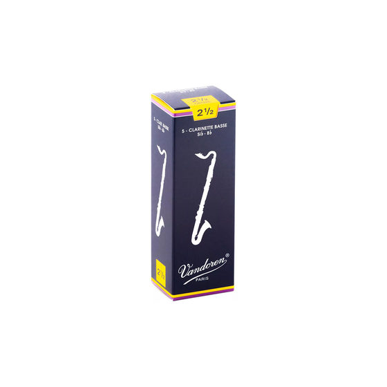 VANDOREN CR1225 #2.5 Bass Clarinet Reeds, Box of 5