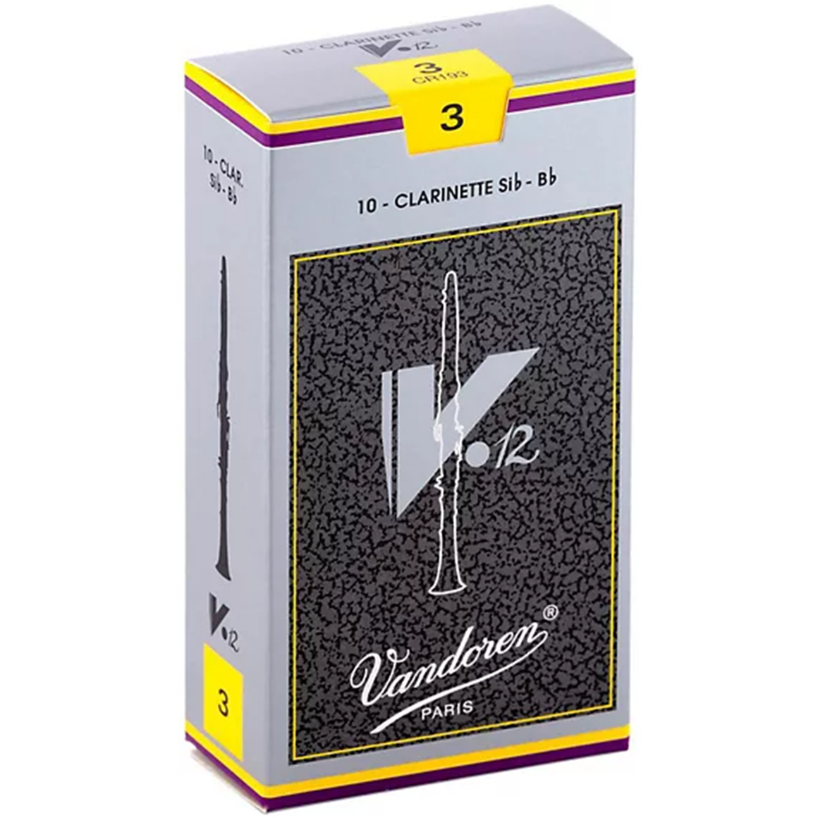 VANDOREN V12 CR193 #3 Clarinet Reeds, Box of 10