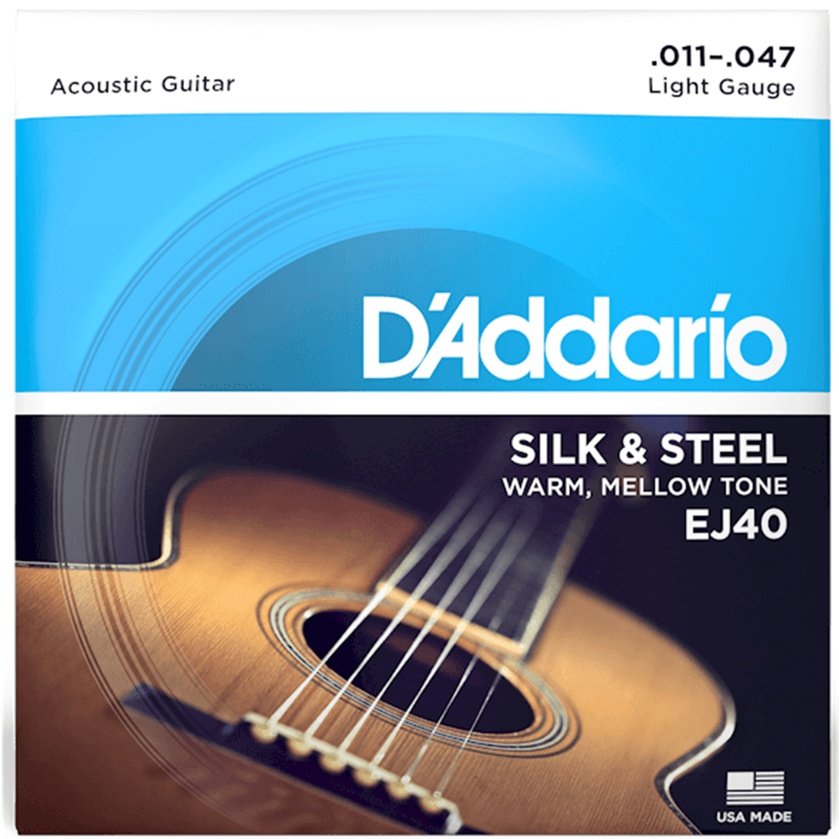 D'ADDARIO J40 Light Acoustic Guitar Strings, Silk & Steel - Ray's Midbell Music