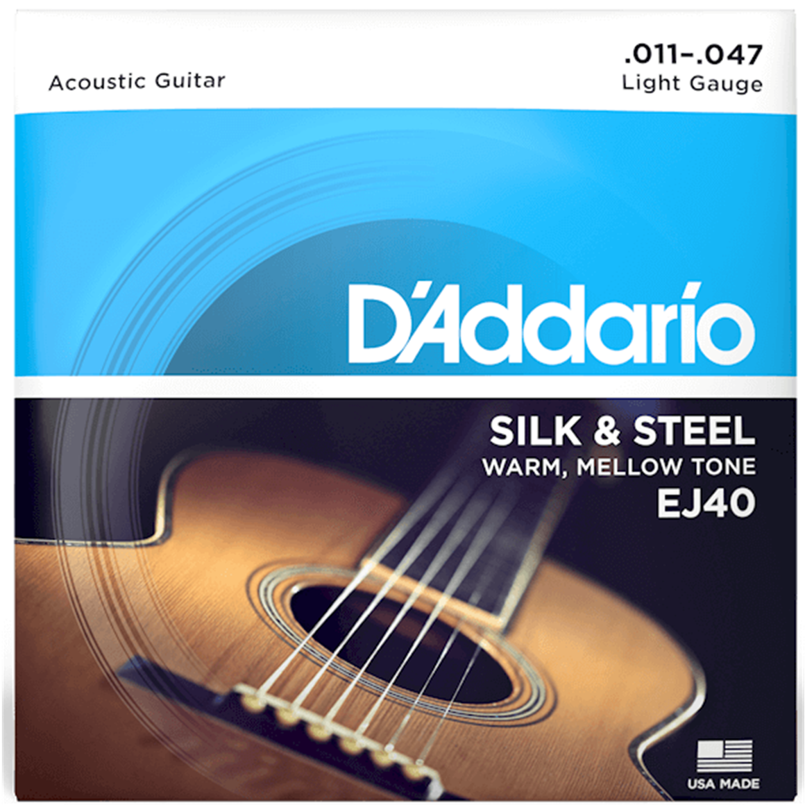 D'ADDARIO J40 Light Acoustic Guitar Strings, Silk & Steel