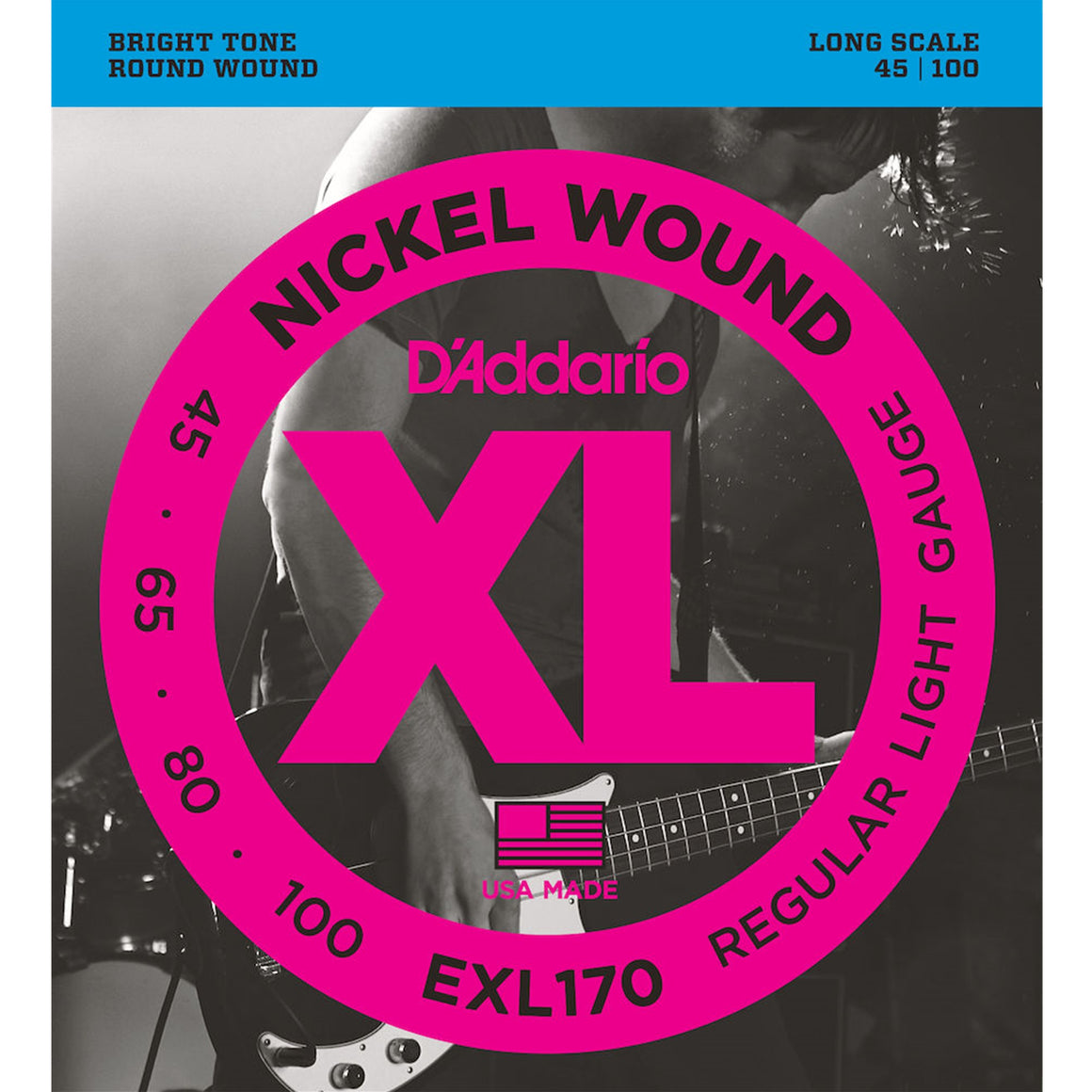 D'ADDARIO EXL170 XL Light Bass Strings, Round Wound