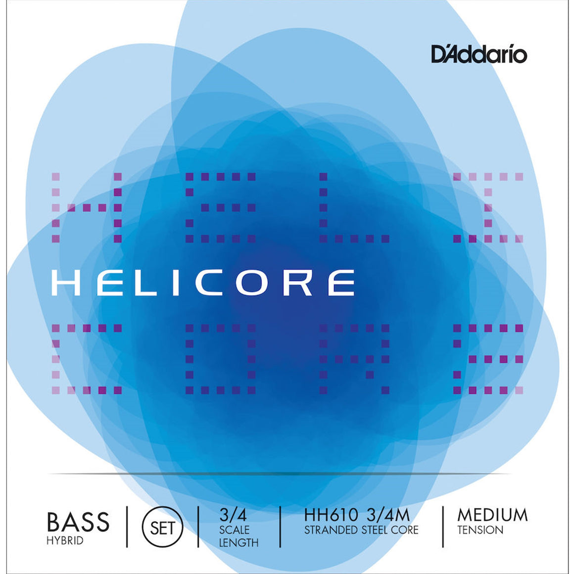 HELICORE HH610 Hybrid 3/4 Bass String Set Med. Tension