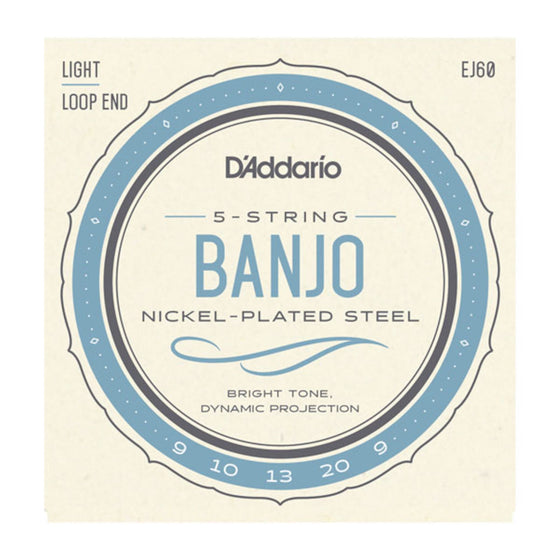 D'ADDARIO J60 5-String Banjo Strings, Light
