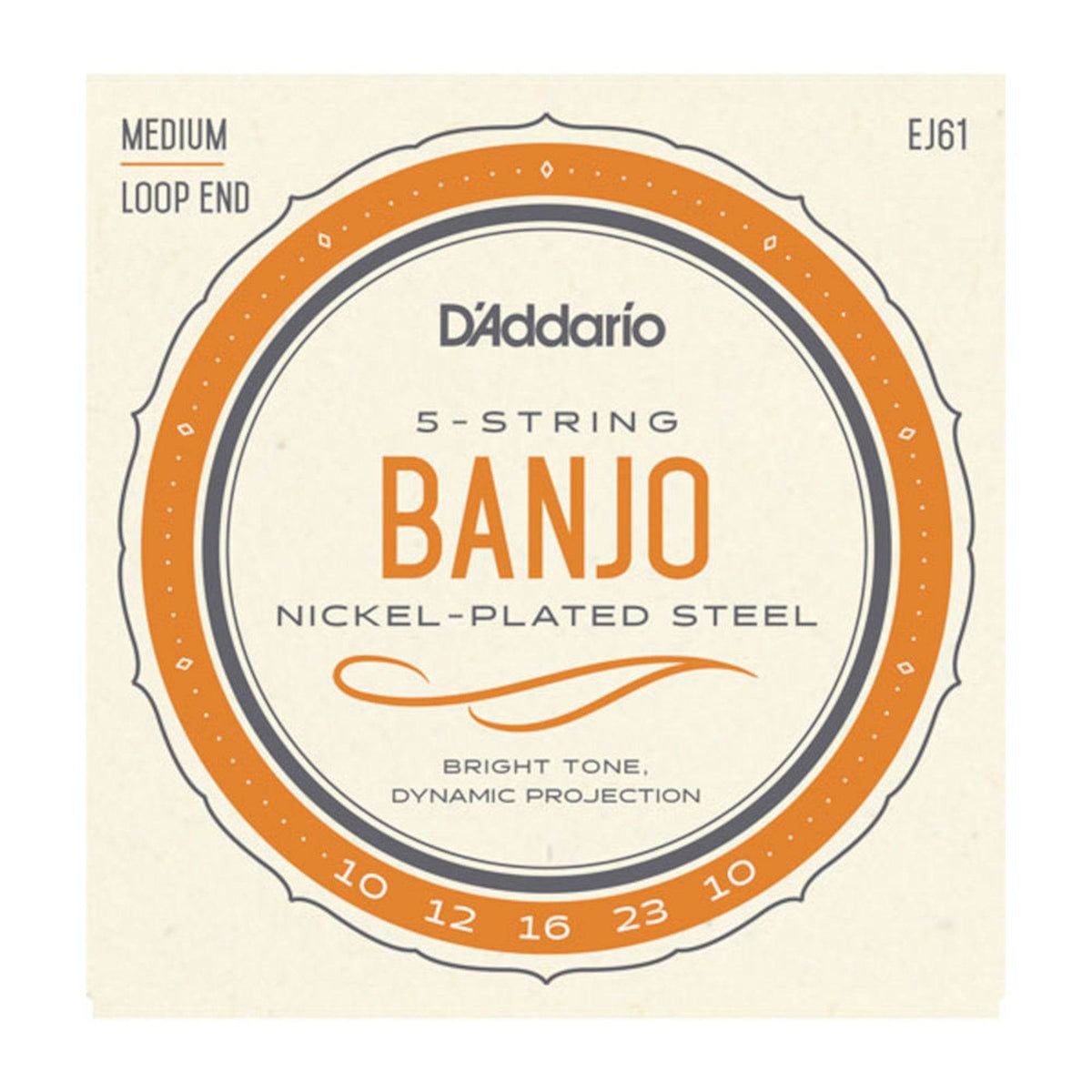 D'ADDARIO J61 5-String Banjo Strings, Medium - Ray's Midbell Music