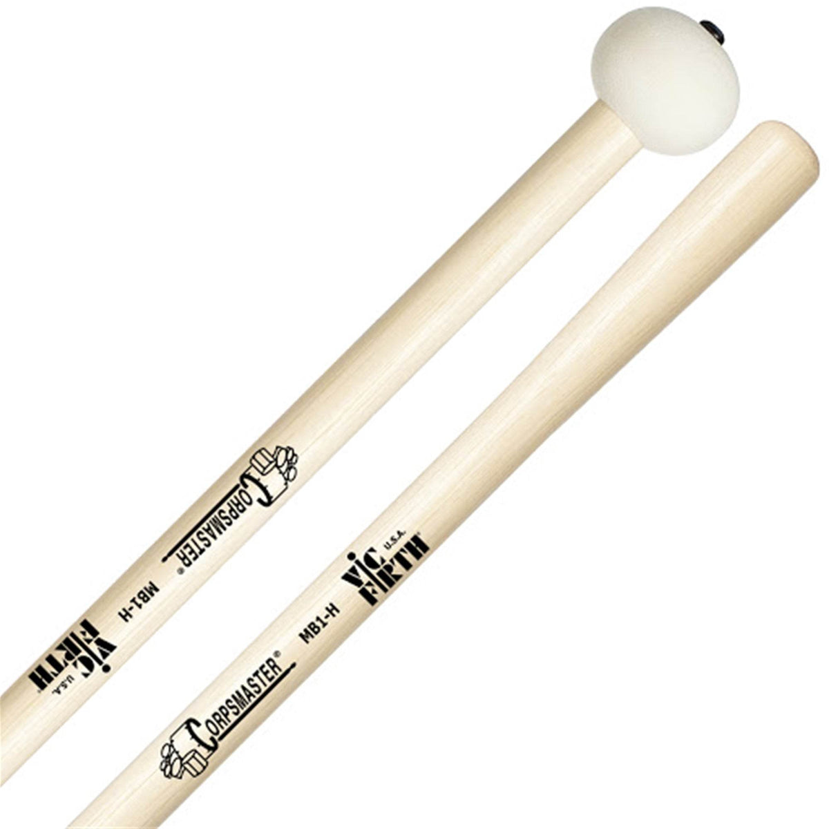 VIC FIRTH VFMB1H Corpsmaster Marching Bass Mallets, Small - Ray's Midbell Music