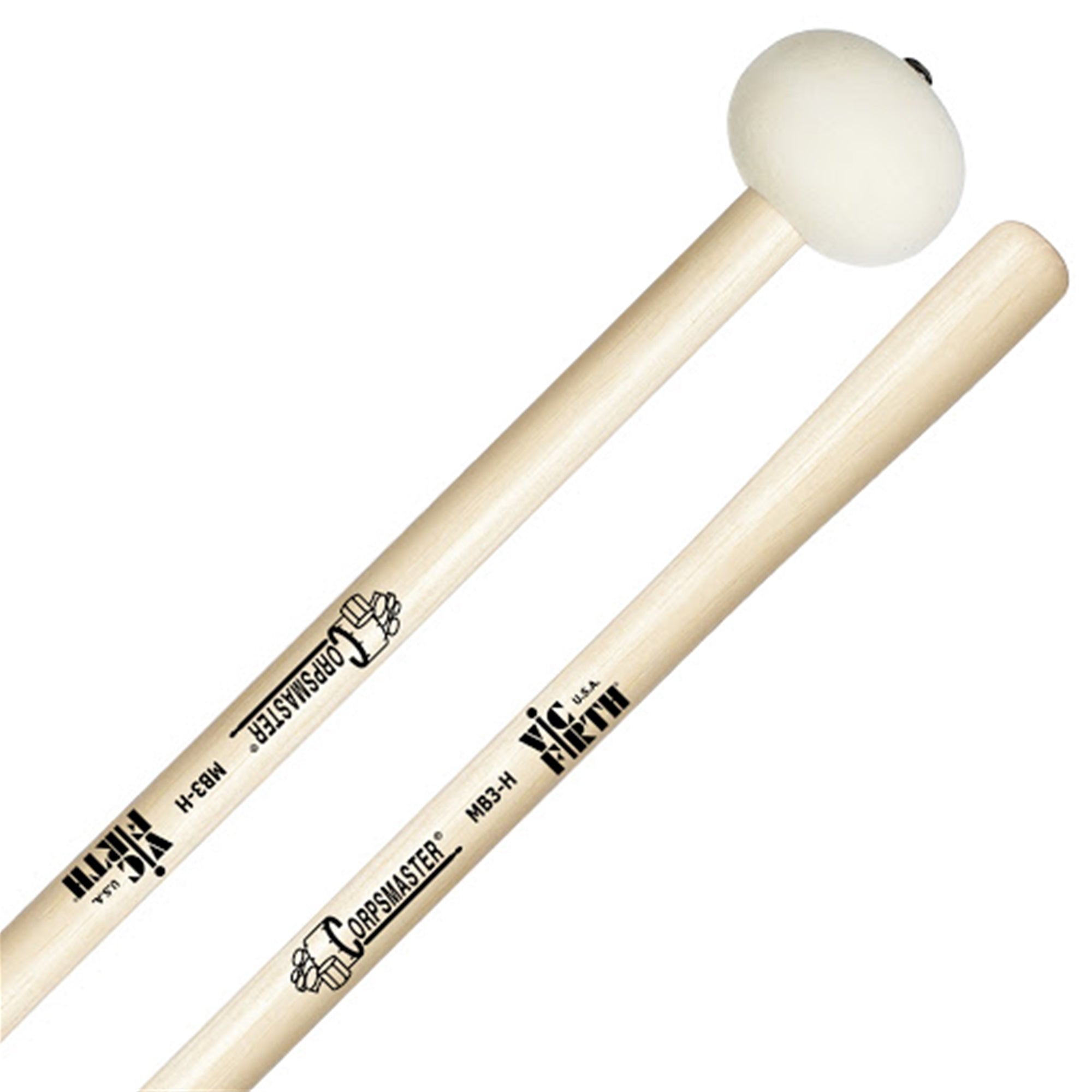 VIC FIRTH VFMB3H Corpsmaster Marching Bass Mallets, Large