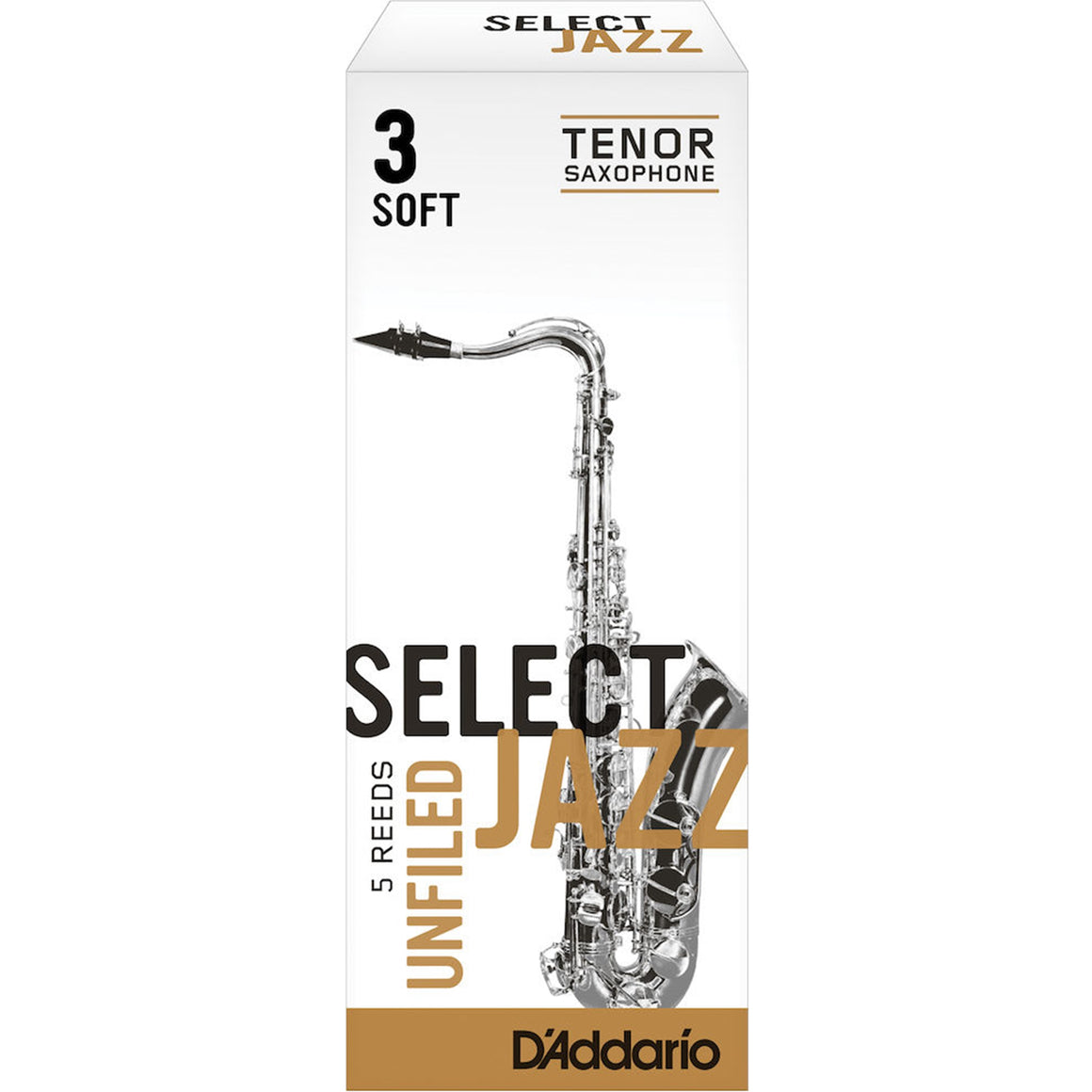 RICO JAZZ SELCT RRS05TSX3S #3S Unfiled Tenor Sax Reeds, Box of 10