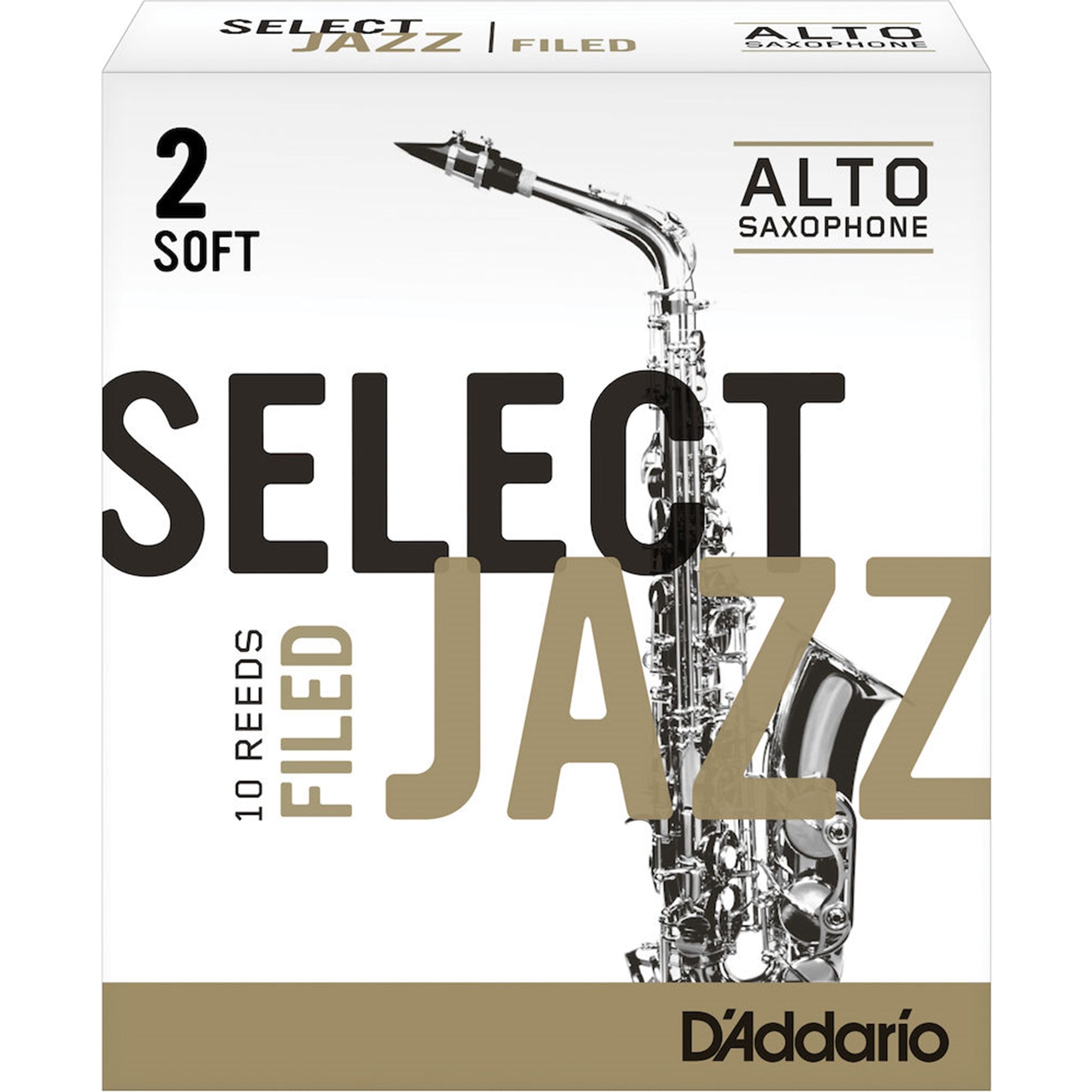 RICO JAZZ SELCT RSF10ASX2S #2S Filed Alto Sax Reeds, Box of 10