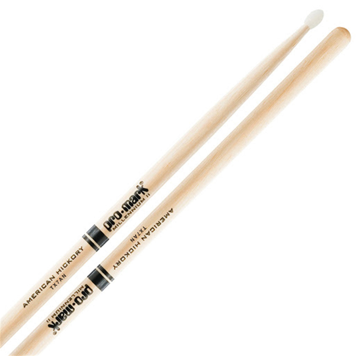 PRO MARK TX7AN 7A American Hickory Drumsticks, Nylon Tip