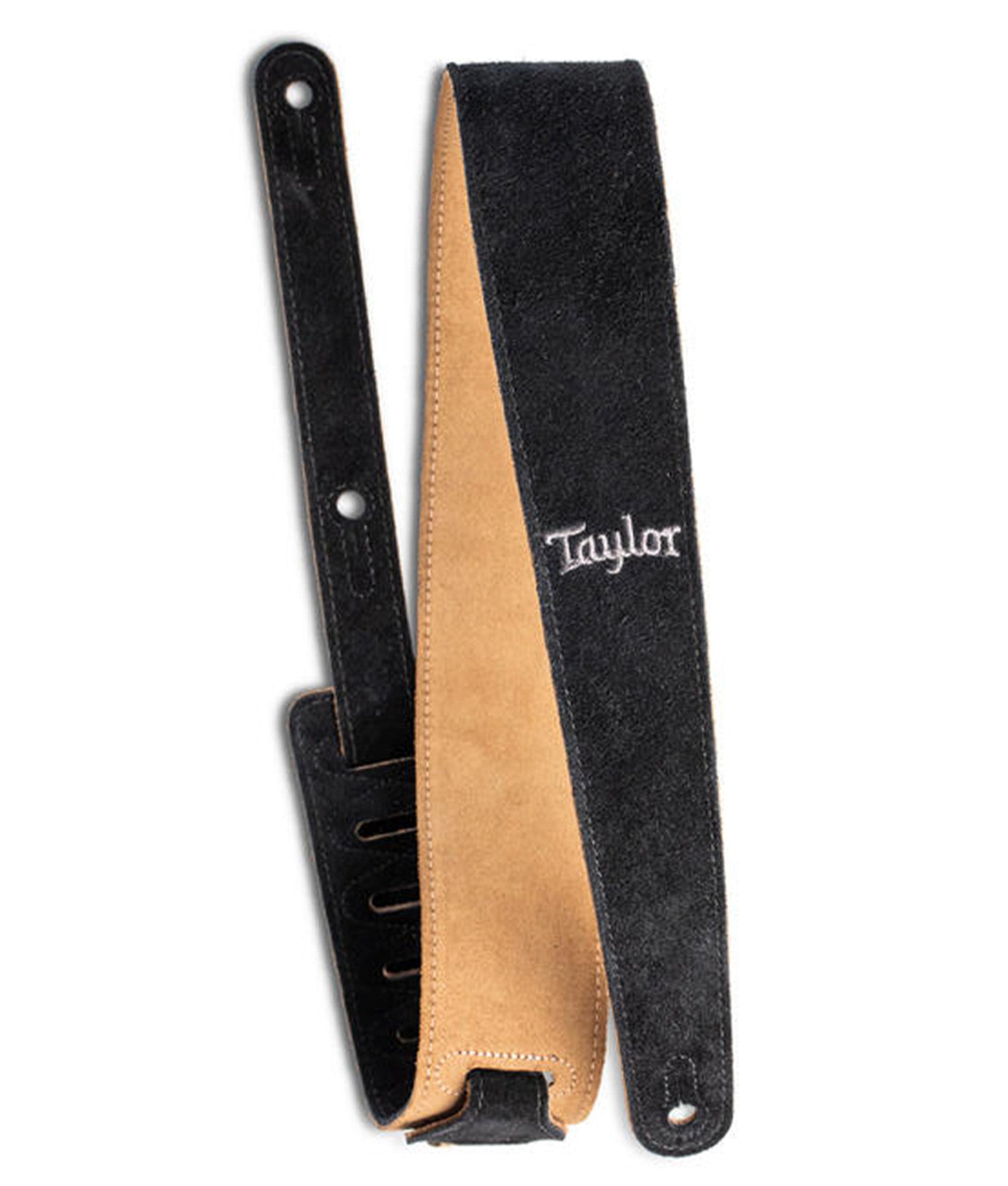 Taylor 440125 2.5" Black Embroidered Suede Guitar Strap