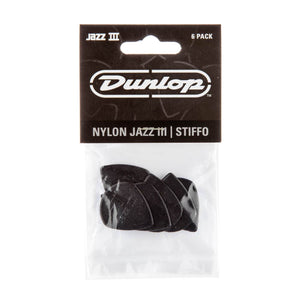DUNLOP 47P3S Jazz III Pick 1.38 Sharp End Black 6pk - Ray's Midbell Music
