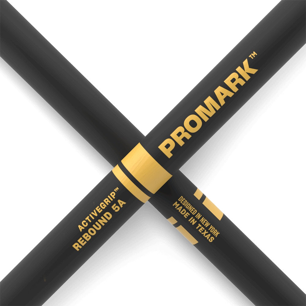 PRO MARK R5AAG 5A Rebound ActiveGrip Drumsticks (Black)