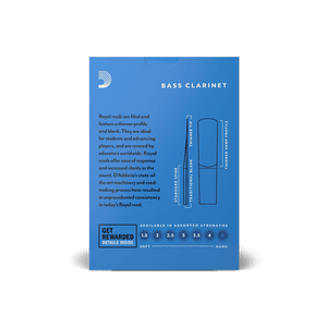 RICO ROYAL REB1030 #3 Bass Clarinet Reeds, Box of 10 - Ray's Midbell Music