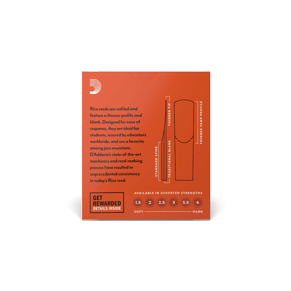 RICO RIA1025 #2.5 Soprano Sax Reeds, Box of 10 - Ray's Midbell Music