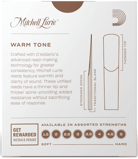 MITCHELL LURIE RML10BCL35 #3.5 Clarinet Reeds, Box of 10 - Ray's Midbell Music