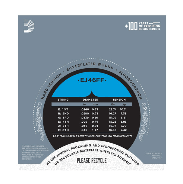 D'ADDARIO EJ46FF Pro-Arte Carbon Classical Guitar Strings, Dynacore Basses, Hard Tension - Ray's Midbell Music