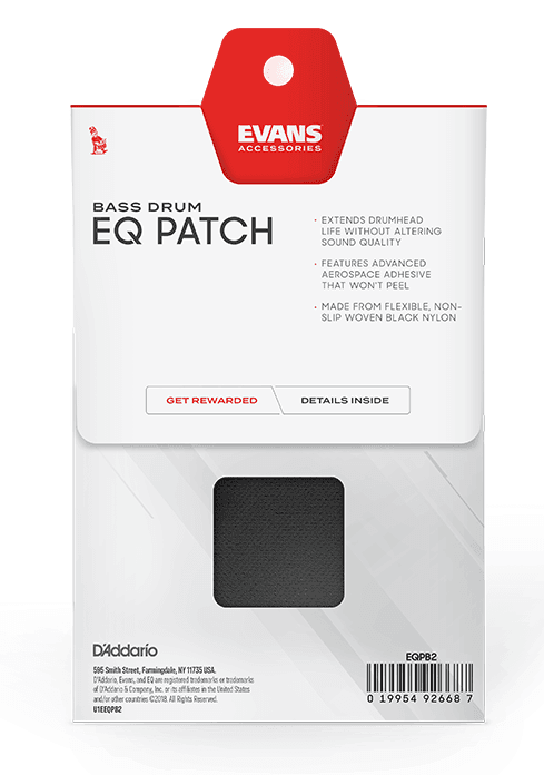 EVANS EQPB2 EQ Black Nylon Double Patch - Ray's Midbell Music