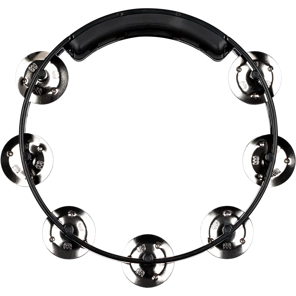 MEINL PERCUSSN HTT8BK 8" Headliner Tour Tambourine, Black, Stainless Steel Jingles