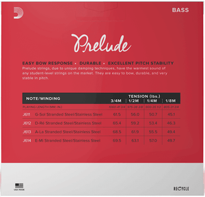 D'ADDARIO J61014M 1/4 Prelude Bass String Set, Medium Tension - Ray's Midbell Music