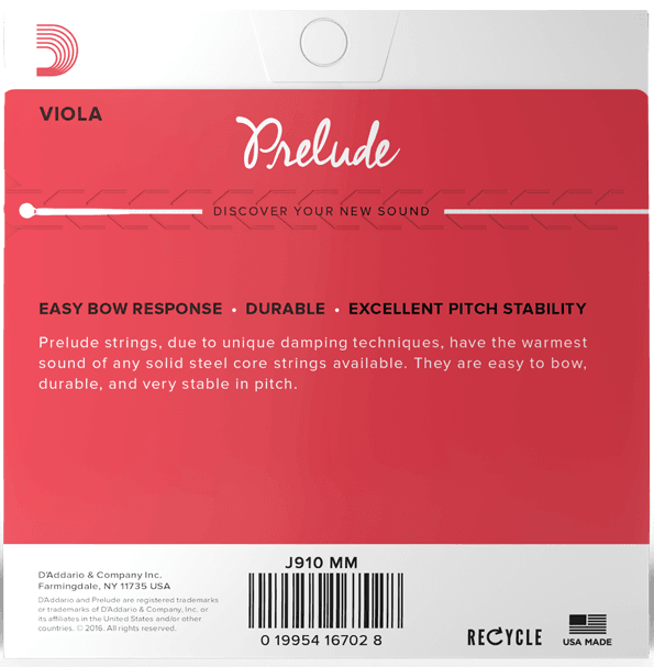 D'ADDARIO J911MM Prelude Viola A String, Medium Scale, Medium Tension - Ray's Midbell Music
