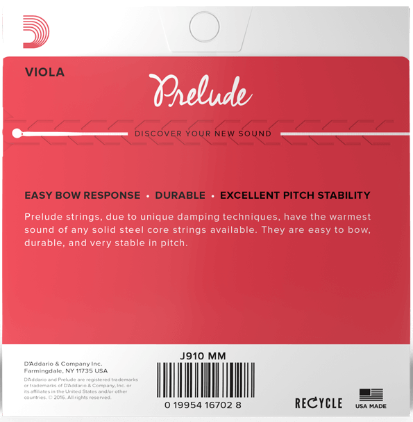 D'ADDARIO J911MM Prelude Viola A String, Medium Scale, Medium Tension