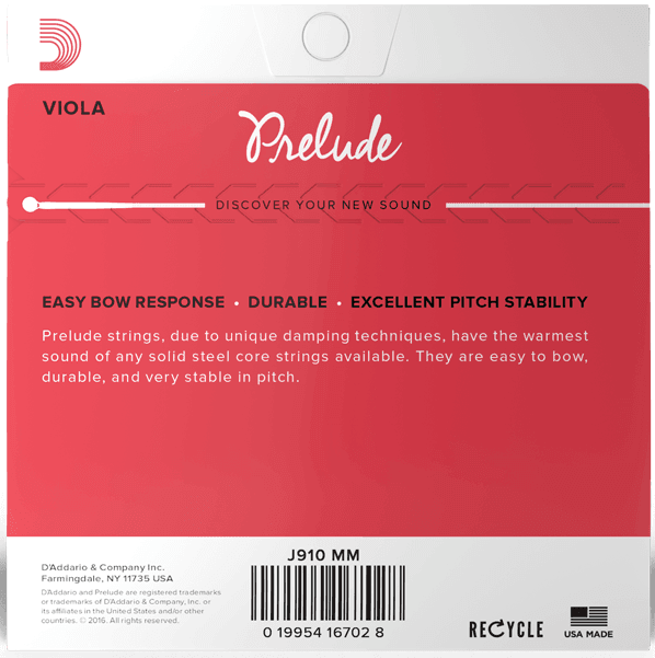 D'ADDARIO J912MM Prelude Viola Single D String, Medium Scale, Medium Tension - Ray's Midbell Music