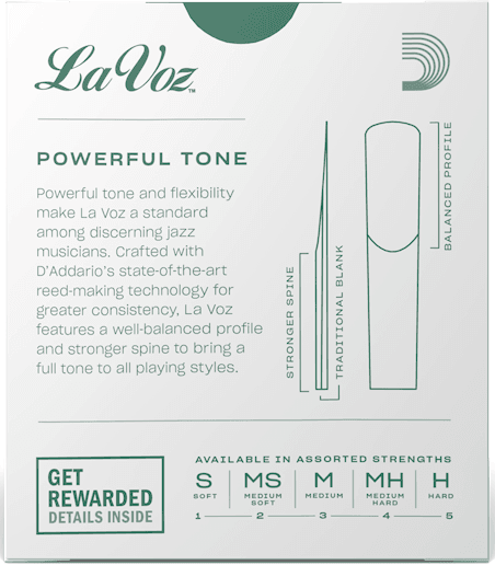 LA VOZ RCC10MH Medium Hard Clarinet Reeds, Box of 10 - Ray's Midbell Music