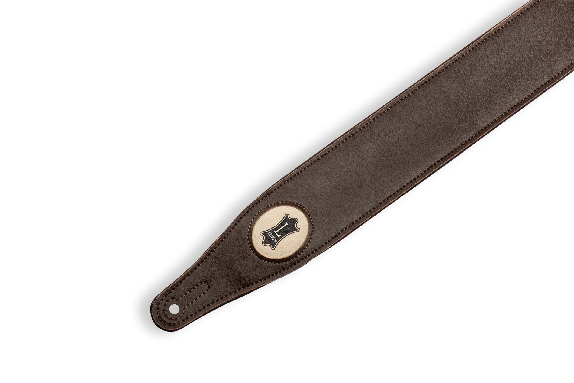 LEVYS M17VGNDBR 2.5" Brown Vegan Leather Strap - Hemp Levy's Logo