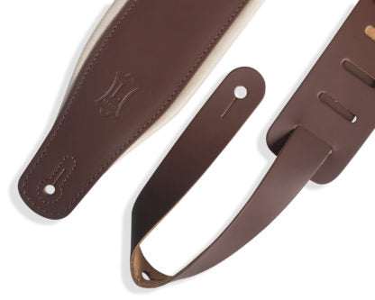 LEVYS M26PDBRNCRM 3" Top Grain Leather Guitar Straps