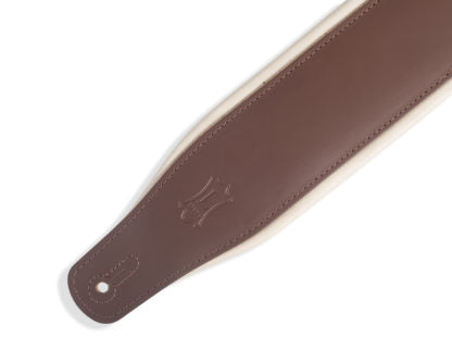 LEVYS M26PDBRNCRM 3" Top Grain Leather Guitar Straps