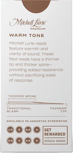 MITCHELL LURIE RMLP5BCL3 #3 Clarinet Premium Reeds, Box of 5