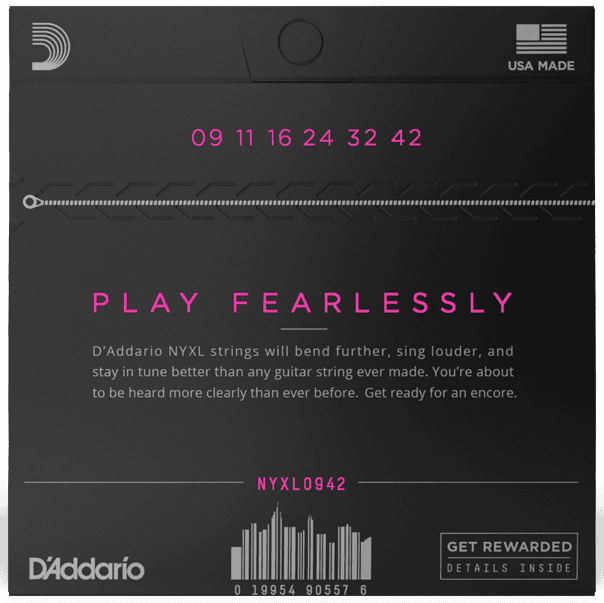 D'ADDARIO NYXL0942 NYXL Nickel Wound Super Light Electric Guitar Strings (9-42) - Ray's Midbell Music