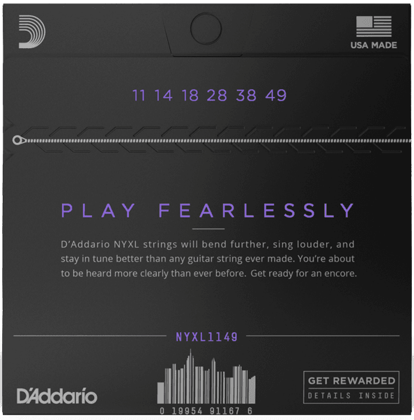 D'ADDARIO NYXL1149 NYXL Nickel Wound Medium Electric Guitar Strings (11-49) - Ray's Midbell Music
