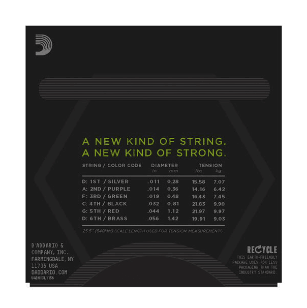 D'ADDARIO NYXL1156 NYXL Medium Top/Extra-Heavy Bottom Electric Guitar Strings, - Ray's Midbell Music