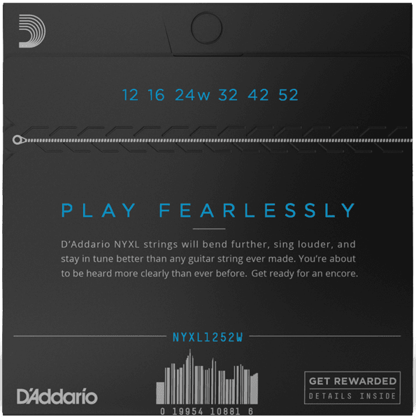 D'ADDARIO NYXL1252W NYXL Light Electric Guitar Strings Wound Third 12-52 - Ray's Midbell Music