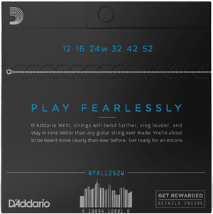 D'ADDARIO NYXL1252W NYXL Light Electric Guitar Strings Wound Third 12-52 - Ray's Midbell Music