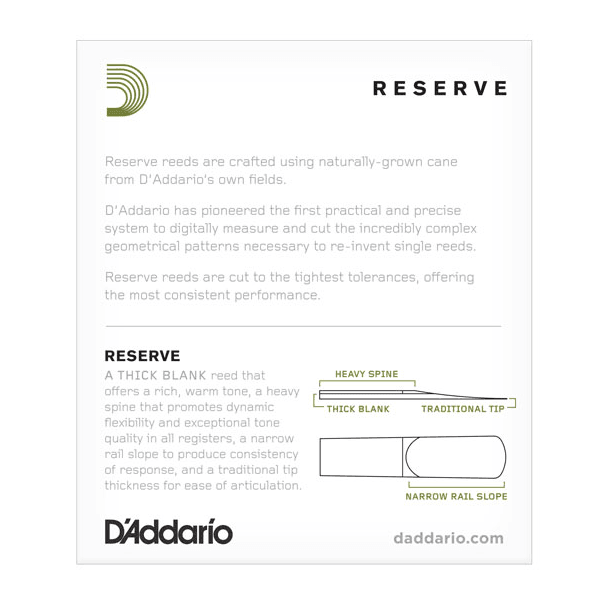 D'ADDARIO DJR1020 #2 Reserve Alto Sax Reeds, Box of 10 - Ray's Midbell Music