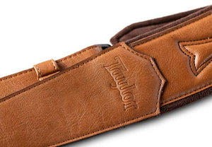Taylor 420227 Vegan Leather Strap, Tan w/ Stitching, 2.75”, Embossed Logo - Ray's Midbell Music