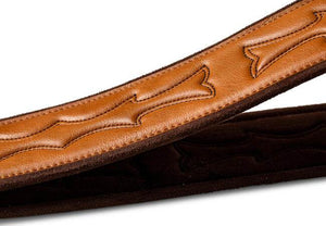 Taylor 420227 Vegan Leather Strap, Tan w/ Stitching, 2.75”, Embossed Logo - Ray's Midbell Music