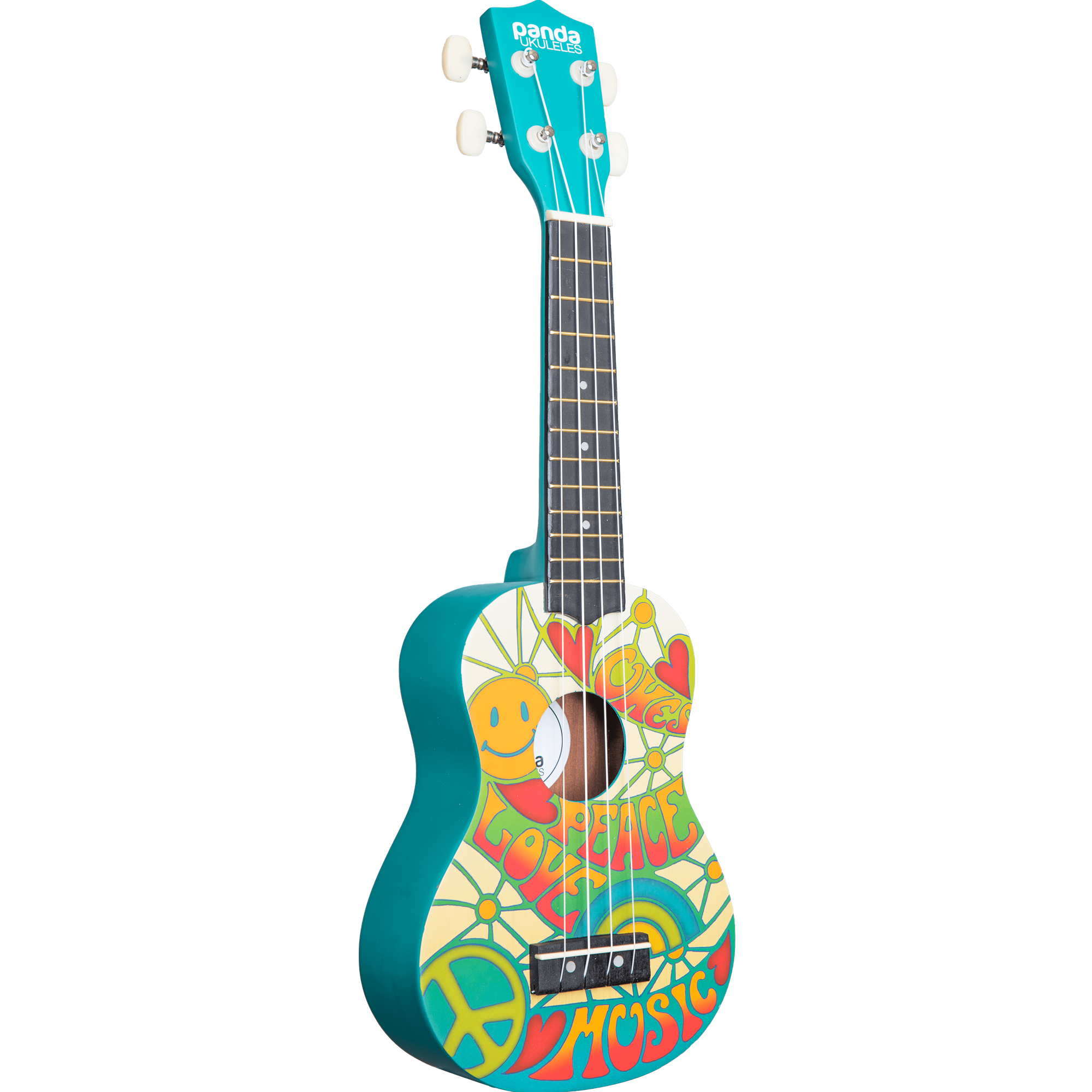 Amahi PANDA2 Peace, Love, & Music Panda Soprano Ukulele w/ Bag