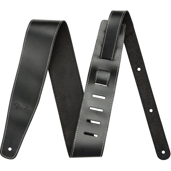 FENDER #0990641006 Broken-In Leather Strap, Black 2.5"