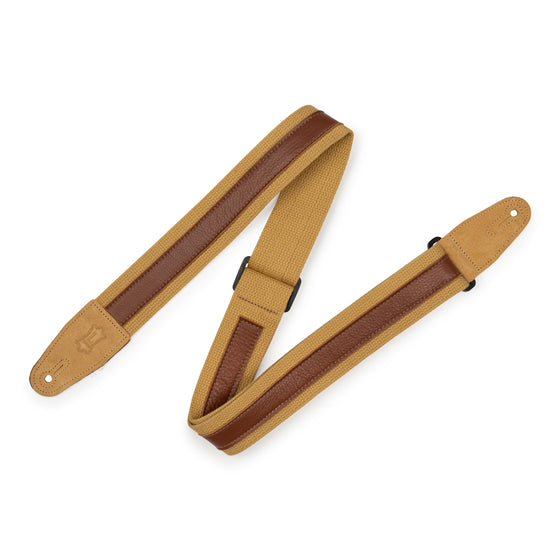 LEVYS MC2CGTANTAN 2" Cotton Strap; 1" Tan Leather Strip - Tan Cotton