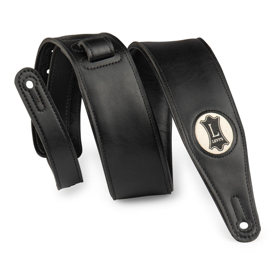 LEVYS M17VGNBLK 2.5" Black Vegan Leather Strap - Hemp Levy's Logo