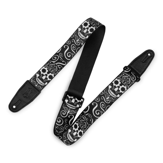 LEVYS MP2CAL003 2" Poly Calaca Guitar Strap - Skulls