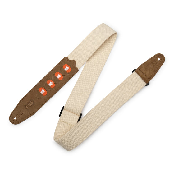 LEVYS MC2PHNAT 2" Natural Cotton Pick Holder Guitar Strap