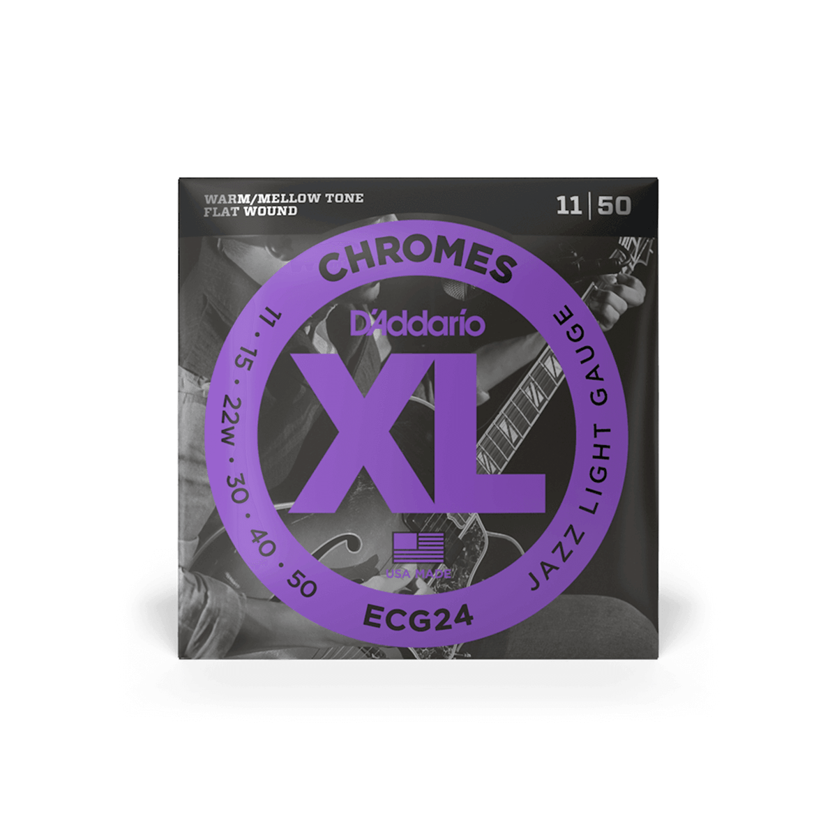 D'ADDARIO ECG24 Jazz Light Chromes Flat Wound Strings - Ray's Midbell Music