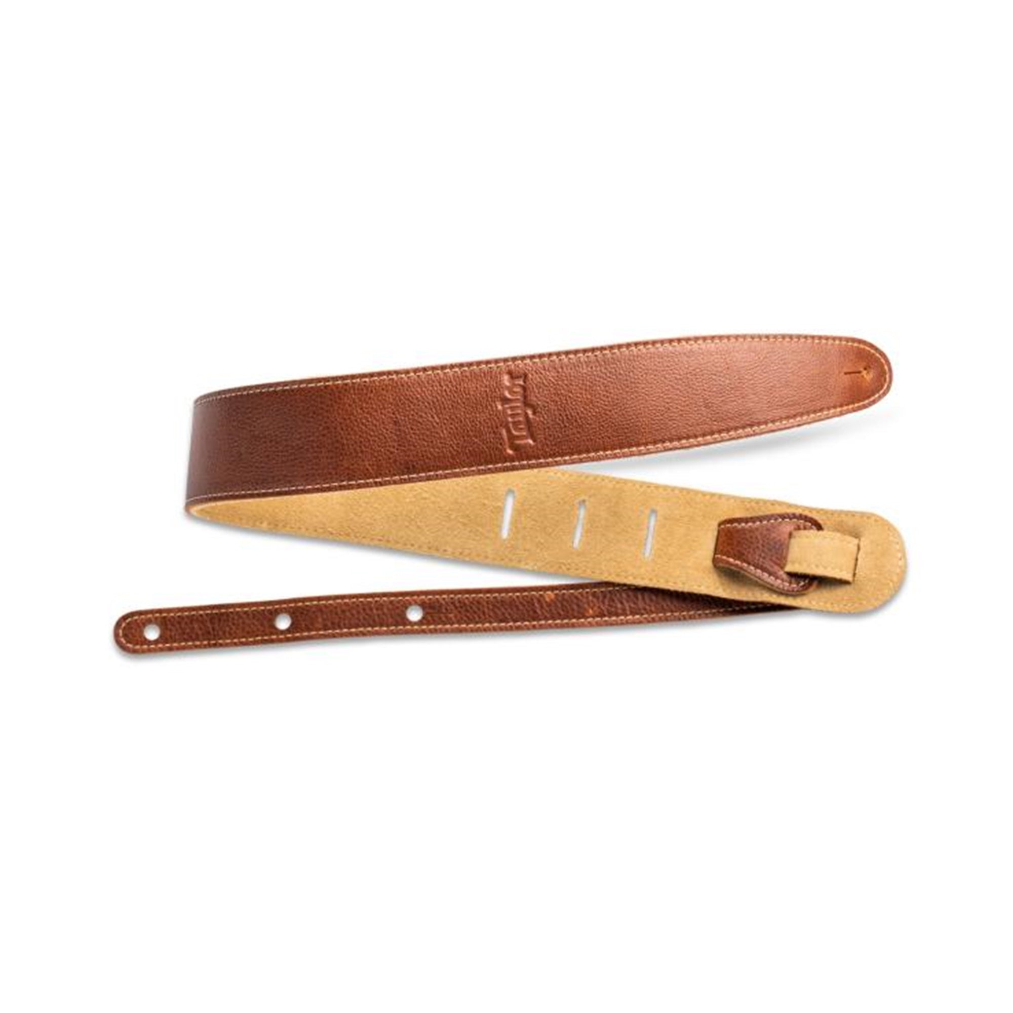 Taylor 410125 2.5"  Leather/Suede Guitar Strap, Chocolate Brown