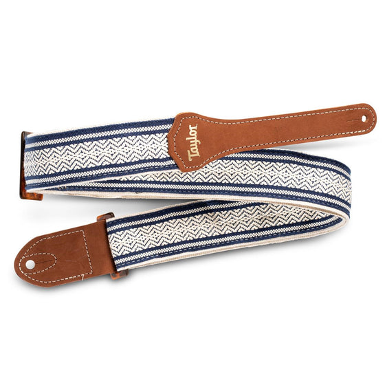 Taylor 400620 2" Academy Strap, Wht/Blue, Jacquard Cotton